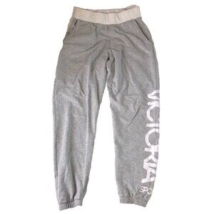 Victoria Secret Sport Women’s Jogger Sweatpants Pockets Heather Gray Size Small